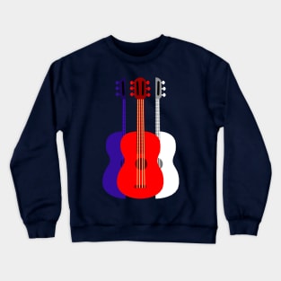 Red, White and Blue Guitar Crewneck Sweatshirt